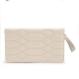 Wolf Caroline Jewelry travel Portfolio cream leather O/S